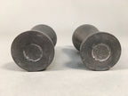 Japanese Shinto Sake Bottle Pair Vtg Metal Heishi Kamidana Tokkuri BU327