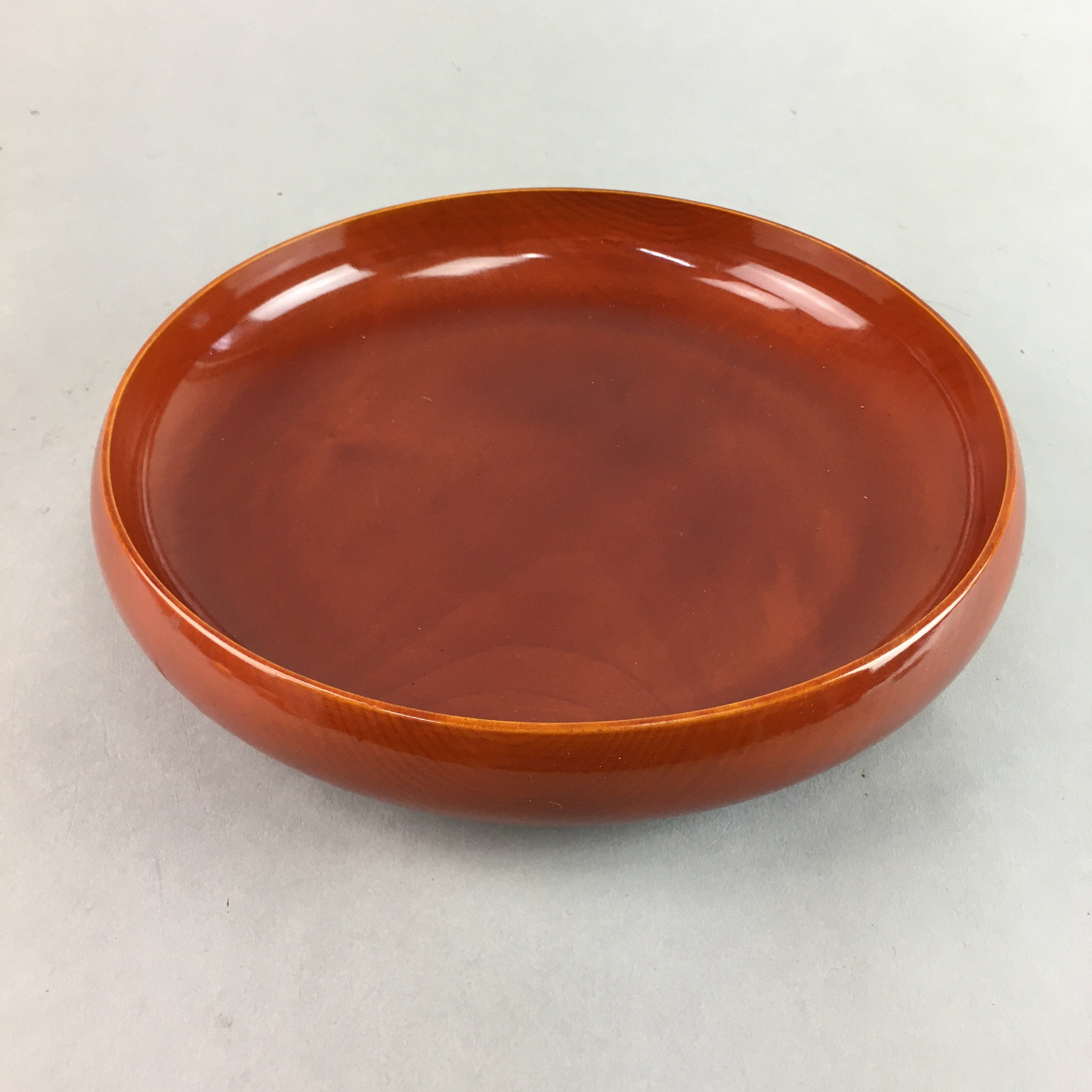 Japanese Shunkei Nuri Lacquer Bowl Vtg Wood Kashiki Tea Ceremony Red Brown UR348