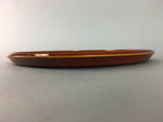 Japanese Shunkei Nuri Lacquer Ware Tray Vtg Obon Wood Round Brown UR167