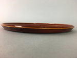 Japanese Shunkei Nuri Lacquer Ware Tray Vtg Obon Wood Round Brown UR167