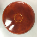 Japanese Shunkei Nuri Lacquer Ware Tray Vtg Obon Wood Round Brown UR167