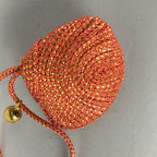 Japanese Silk Clam Shell Bell Charm Kimono Cover Vtg Handmade Ornament JB12