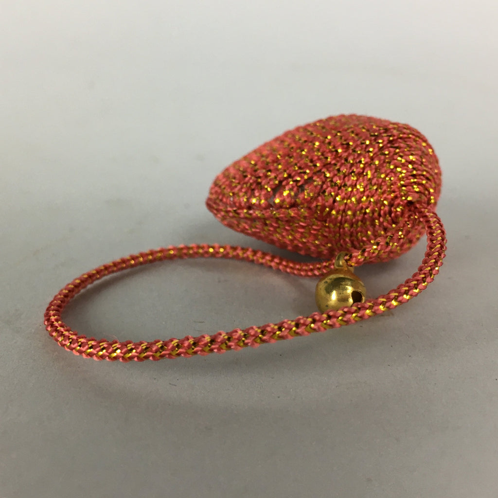 Japanese Silk Clam Shell Bell Charm Kimono Cover Vtg Handmade Ornament JB12