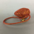 Japanese Silk Clam Shell Bell Charm Kimono Cover Vtg Handmade Ornament JB12