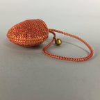 Japanese Silk Clam Shell Bell Charm Kimono Cover Vtg Handmade Ornament JB12