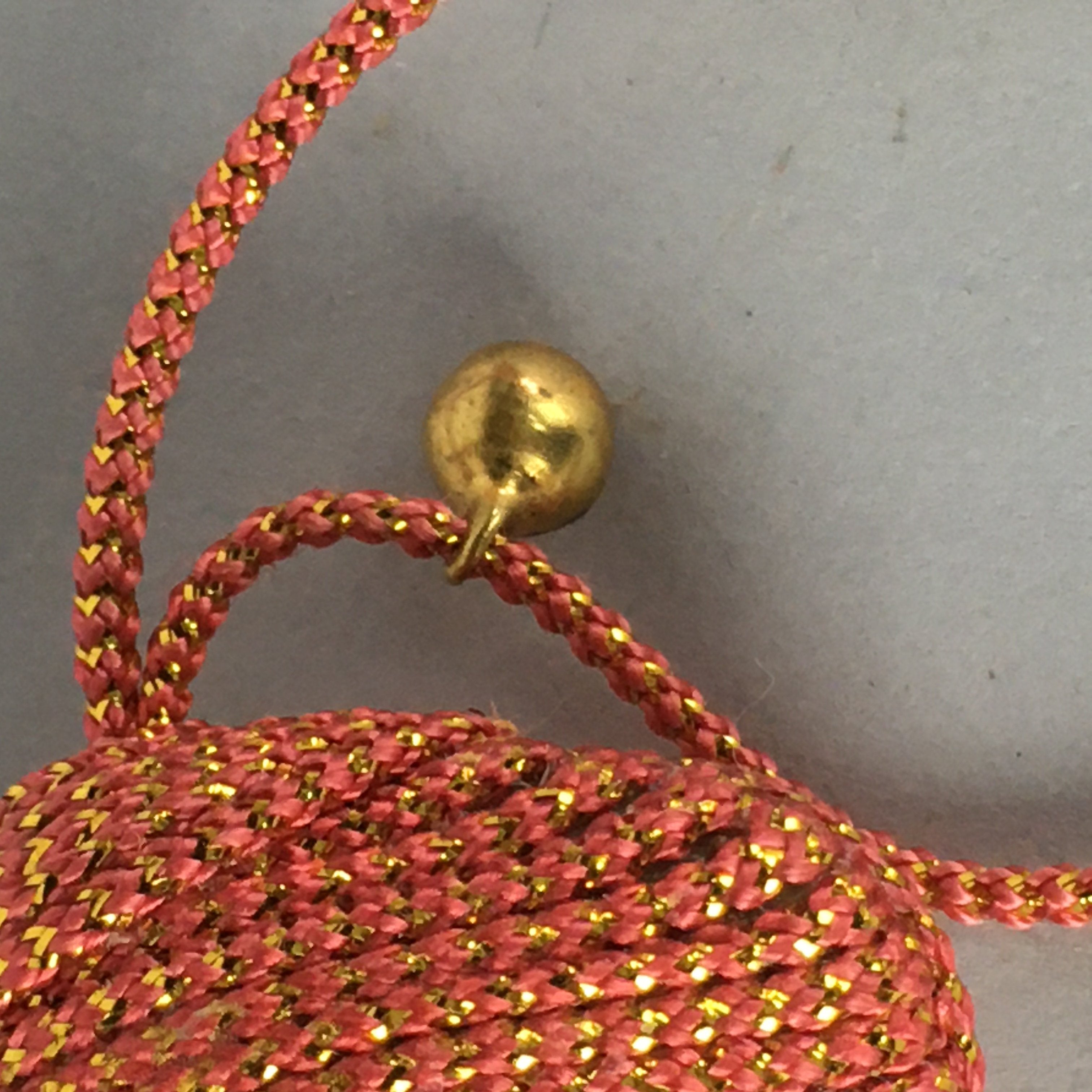Japanese Silk Clam Shell Bell Charm Kimono Cover Vtg Handmade Ornament JB12