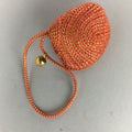 Japanese Silk Clam Shell Bell Charm Kimono Cover Vtg Handmade Ornament JB12