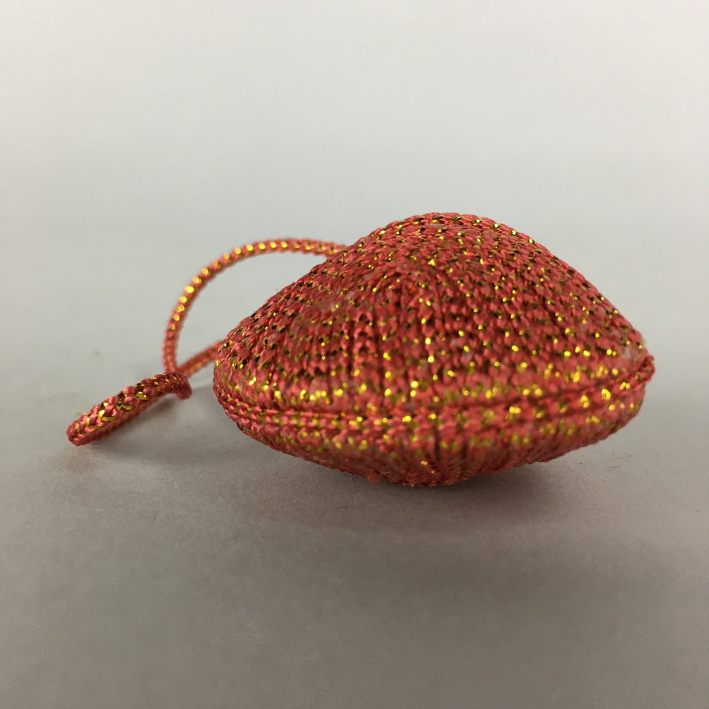 Japanese Silk Clam Shell Bell Charm Kimono Cover Vtg Handmade Ornament JB14