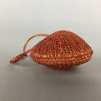 Japanese Silk Clam Shell Bell Charm Kimono Cover Vtg Handmade Ornament JB14