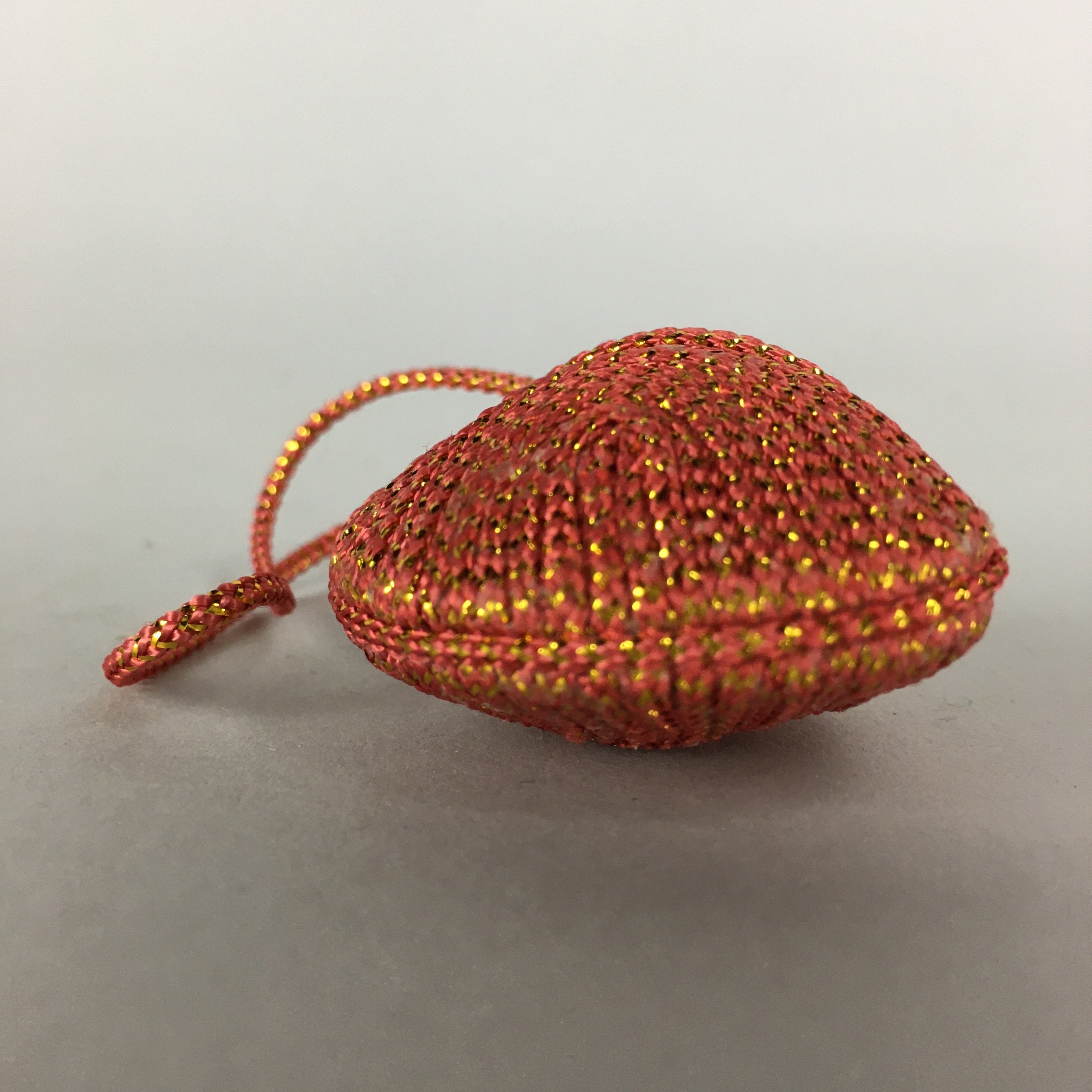 Japanese Silk Clam Shell Bell Charm Kimono Cover Vtg Handmade Ornament JB14