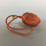 Japanese Silk Clam Shell Bell Charm Kimono Cover Vtg Handmade Ornament JB14