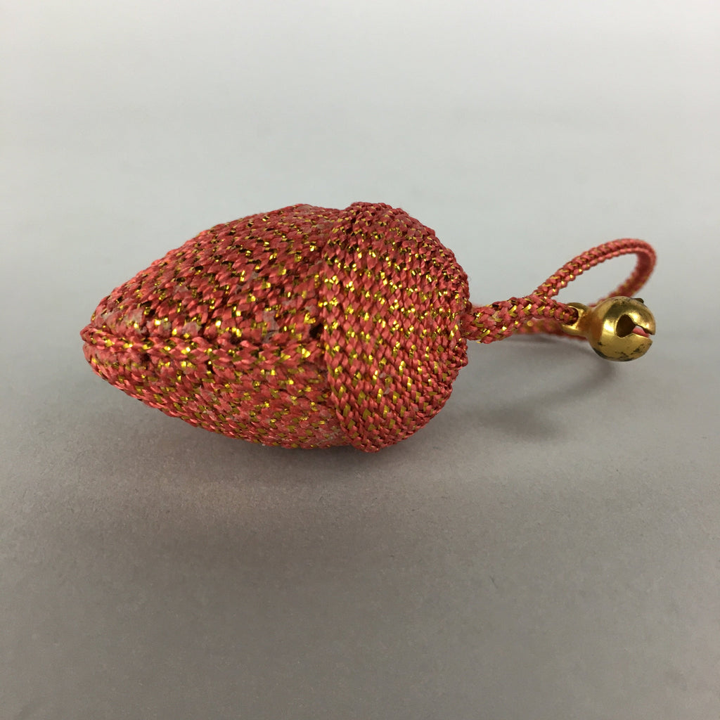 Japanese Silk Clam Shell Bell Charm Kimono Cover Vtg Handmade Ornament JB14