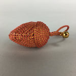 Japanese Silk Clam Shell Bell Charm Kimono Cover Vtg Handmade Ornament JB14