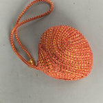 Japanese Silk Clam Shell Bell Charm Kimono Cover Vtg Handmade Ornament JB14