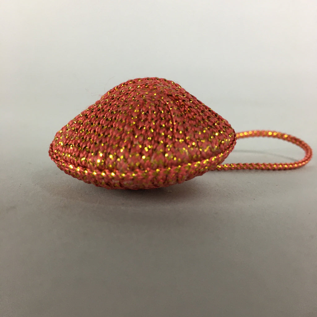 Japanese Silk Clam Shell Bell Charm Kimono Cover Vtg Handmade Ornament JB16