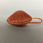 Japanese Silk Clam Shell Bell Charm Kimono Cover Vtg Handmade Ornament JB16