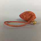 Japanese Silk Clam Shell Bell Charm Kimono Cover Vtg Handmade Ornament JB16
