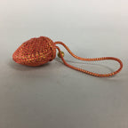 Japanese Silk Clam Shell Bell Charm Kimono Cover Vtg Handmade Ornament JB16