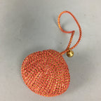 Japanese Silk Clam Shell Bell Charm Kimono Cover Vtg Handmade Ornament JB16