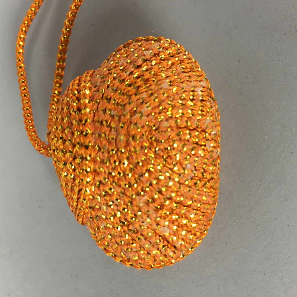 Japanese Silk Clam Shell Bell Charm Kimono Cover Vtg Handmade Ornament JB20