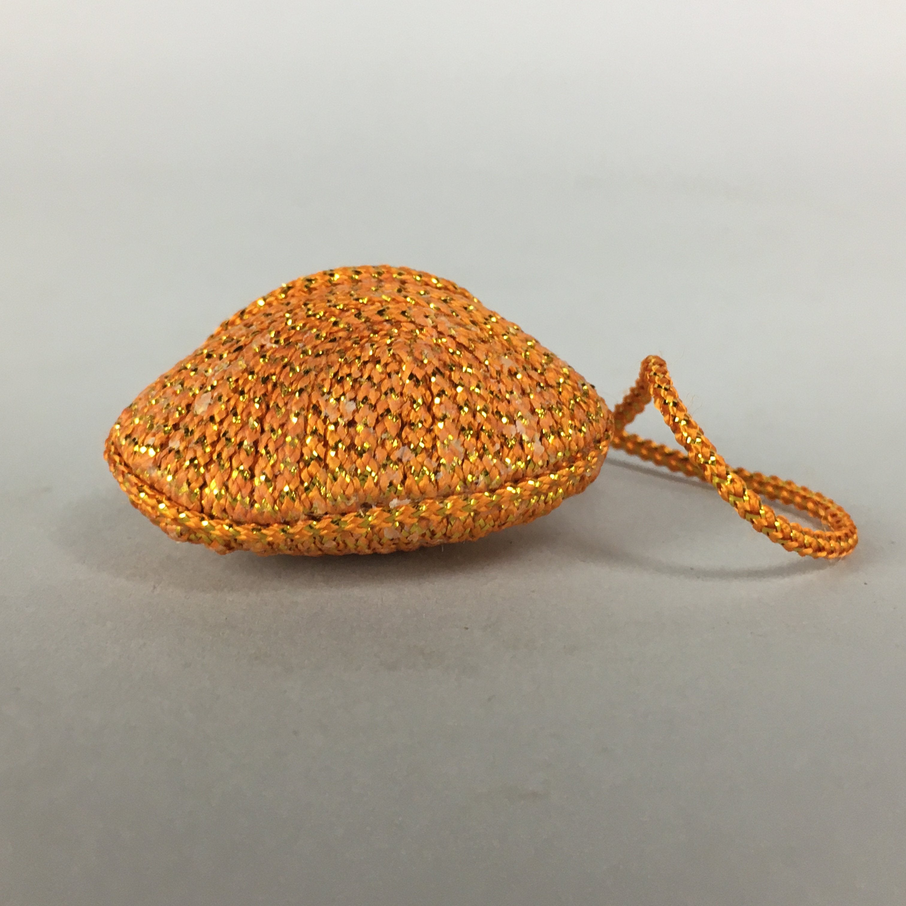 Japanese Silk Clam Shell Bell Charm Kimono Cover Vtg Handmade Ornament JB20