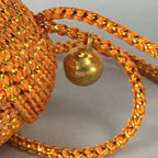 Japanese Silk Clam Shell Bell Charm Kimono Cover Vtg Handmade Ornament JB20