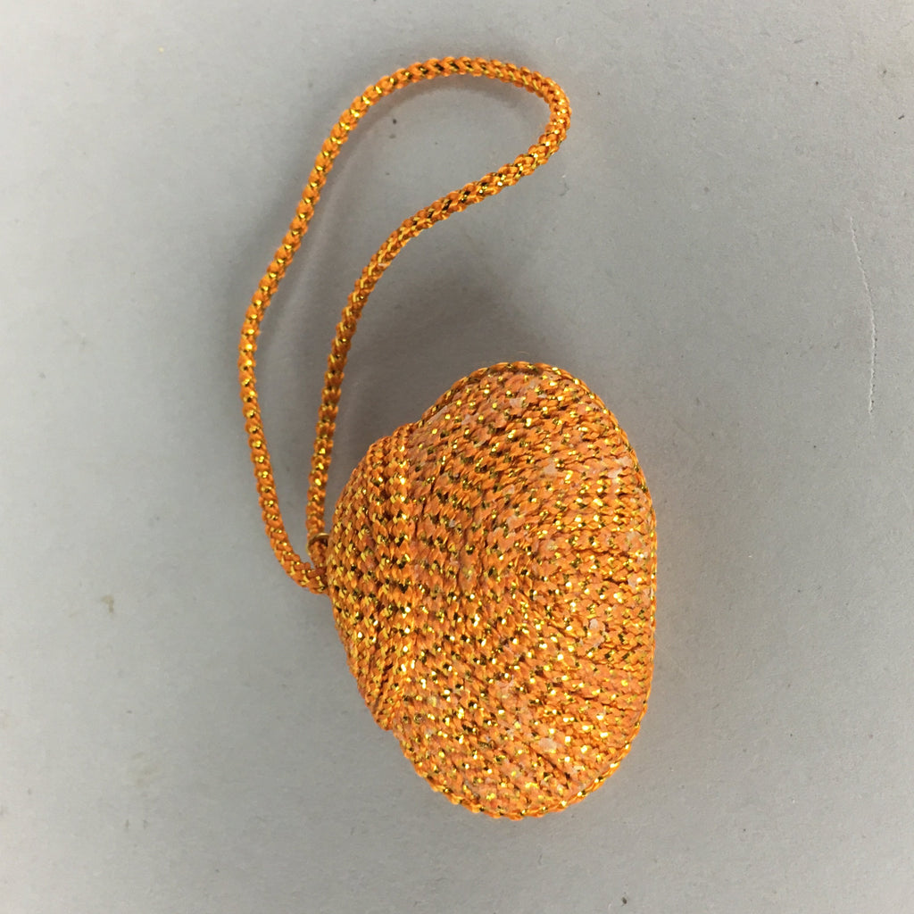 Japanese Silk Clam Shell Bell Charm Kimono Cover Vtg Handmade Ornament JB20