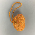Japanese Silk Clam Shell Bell Charm Kimono Cover Vtg Handmade Ornament JB20
