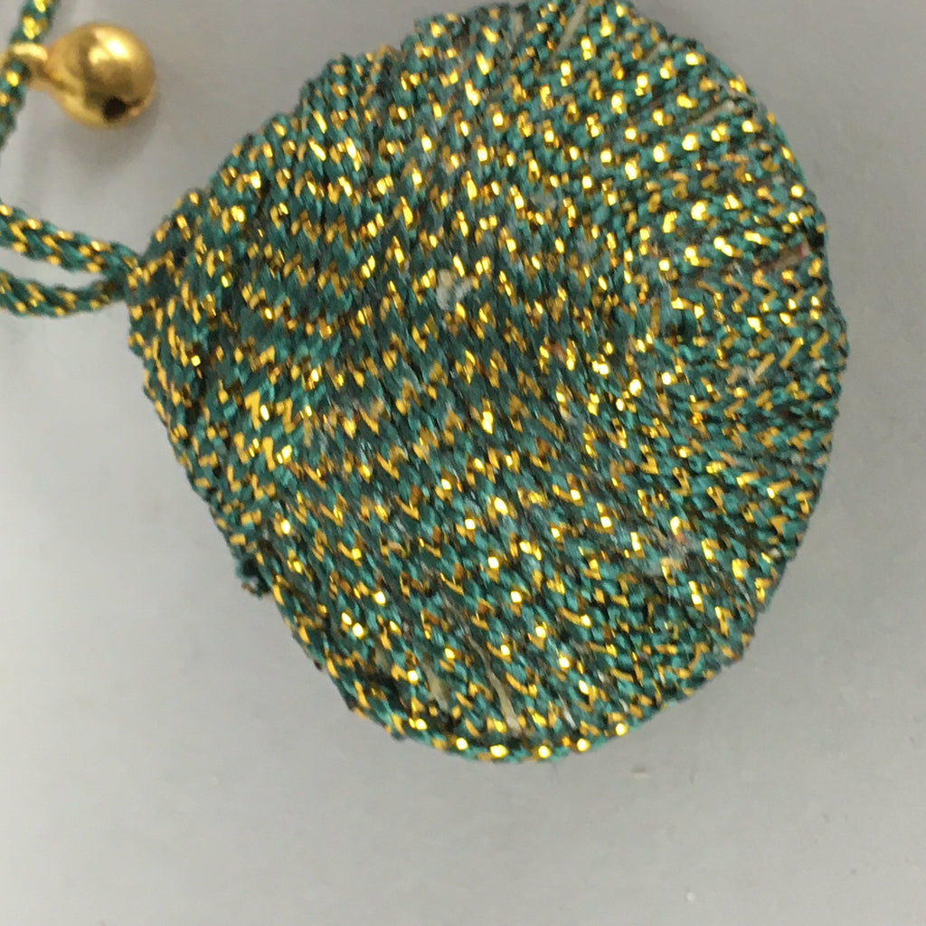 Japanese Silk Clam Shell Bell Charm Kimono Cover Vtg Handmade Ornament JB25