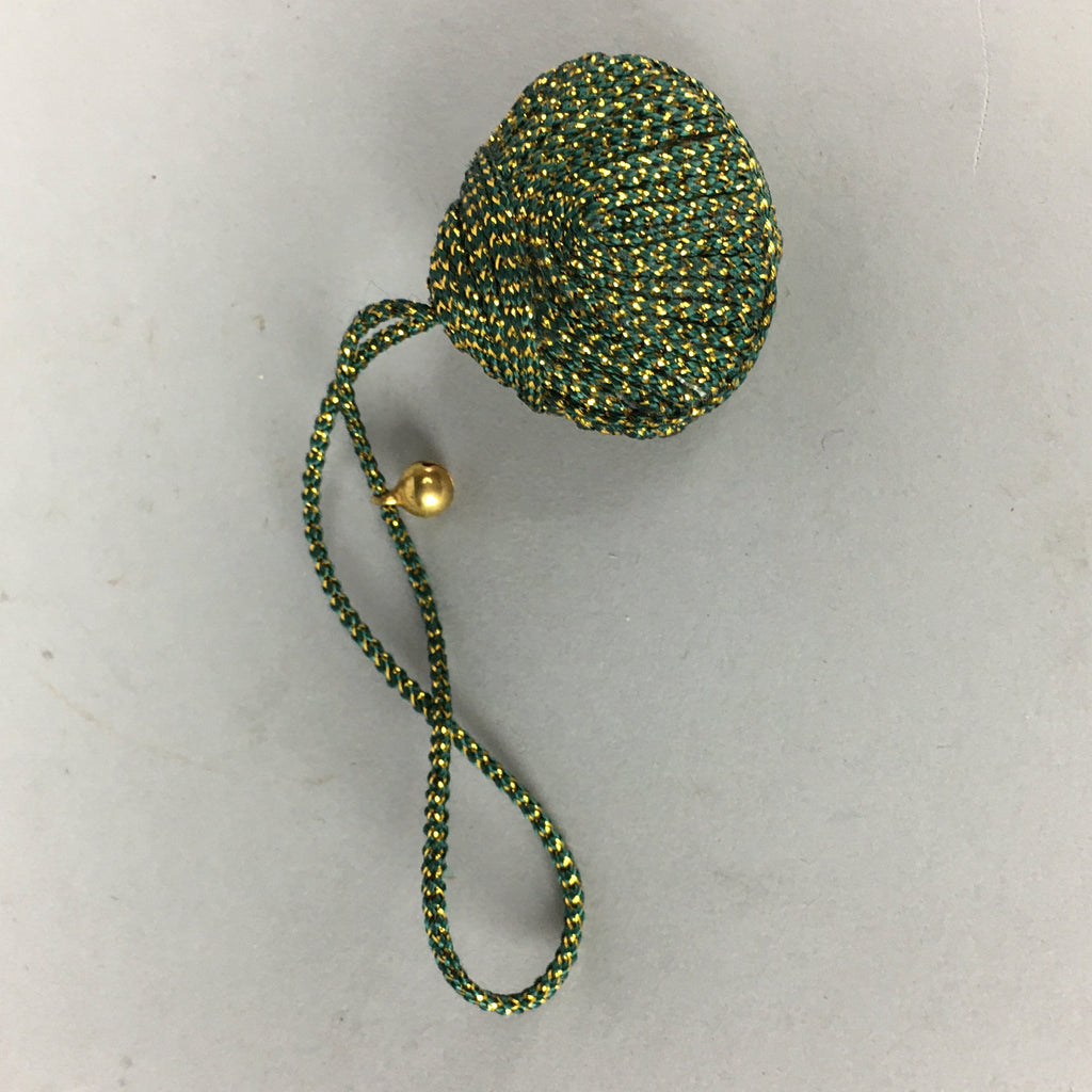 Japanese Silk Clam Shell Bell Charm Kimono Cover Vtg Handmade Ornament JB25