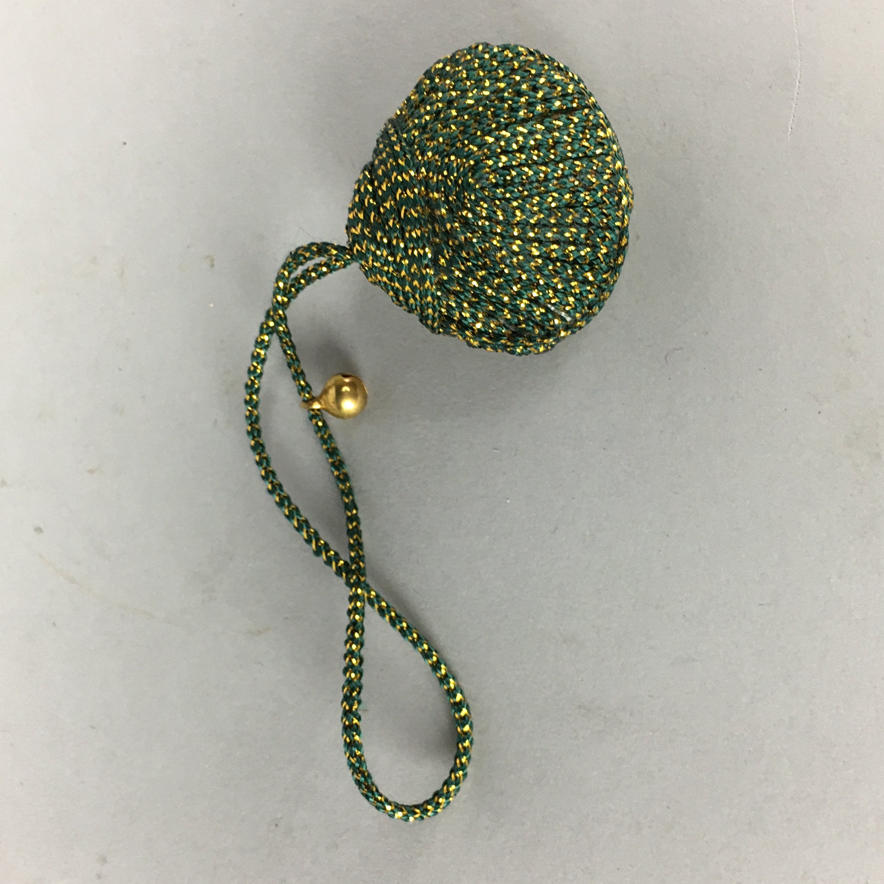 Japanese Silk Clam Shell Bell Charm Kimono Cover Vtg Handmade Ornament JB25