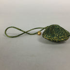 Japanese Silk Clam Shell Bell Charm Kimono Cover Vtg Handmade Ornament JB25