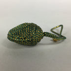 Japanese Silk Clam Shell Bell Charm Kimono Cover Vtg Handmade Ornament JB25