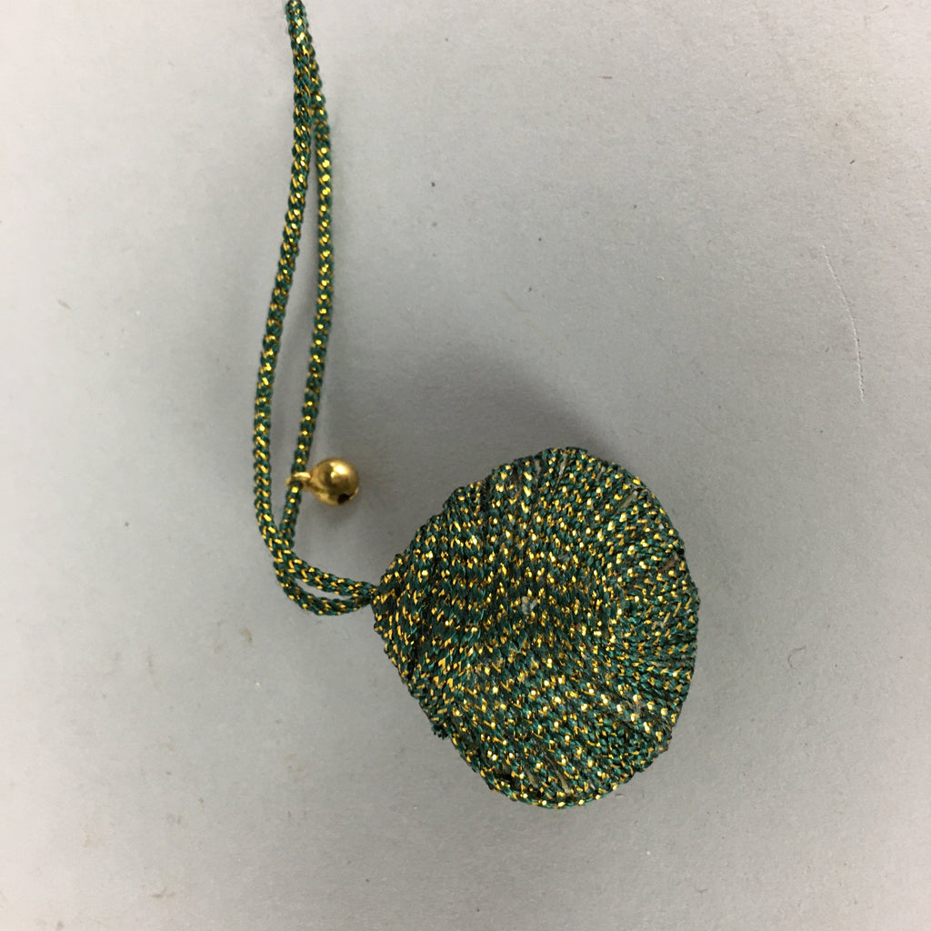 Japanese Silk Clam Shell Bell Charm Kimono Cover Vtg Handmade Ornament JB25