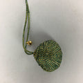 Japanese Silk Clam Shell Bell Charm Kimono Cover Vtg Handmade Ornament JB25
