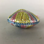 Japanese Silk Clam Shell Charm Bell Kimono Cover Vtg Handmade Ornament JB6