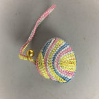 Japanese Silk Clam Shell Charm Bell Kimono Cover Vtg Handmade Ornament JB6