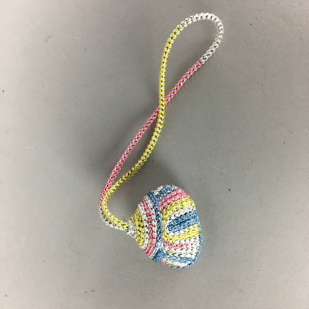 Japanese Silk Clam Shell Charm Kimono Cover Vtg Handmade Ornament JB10