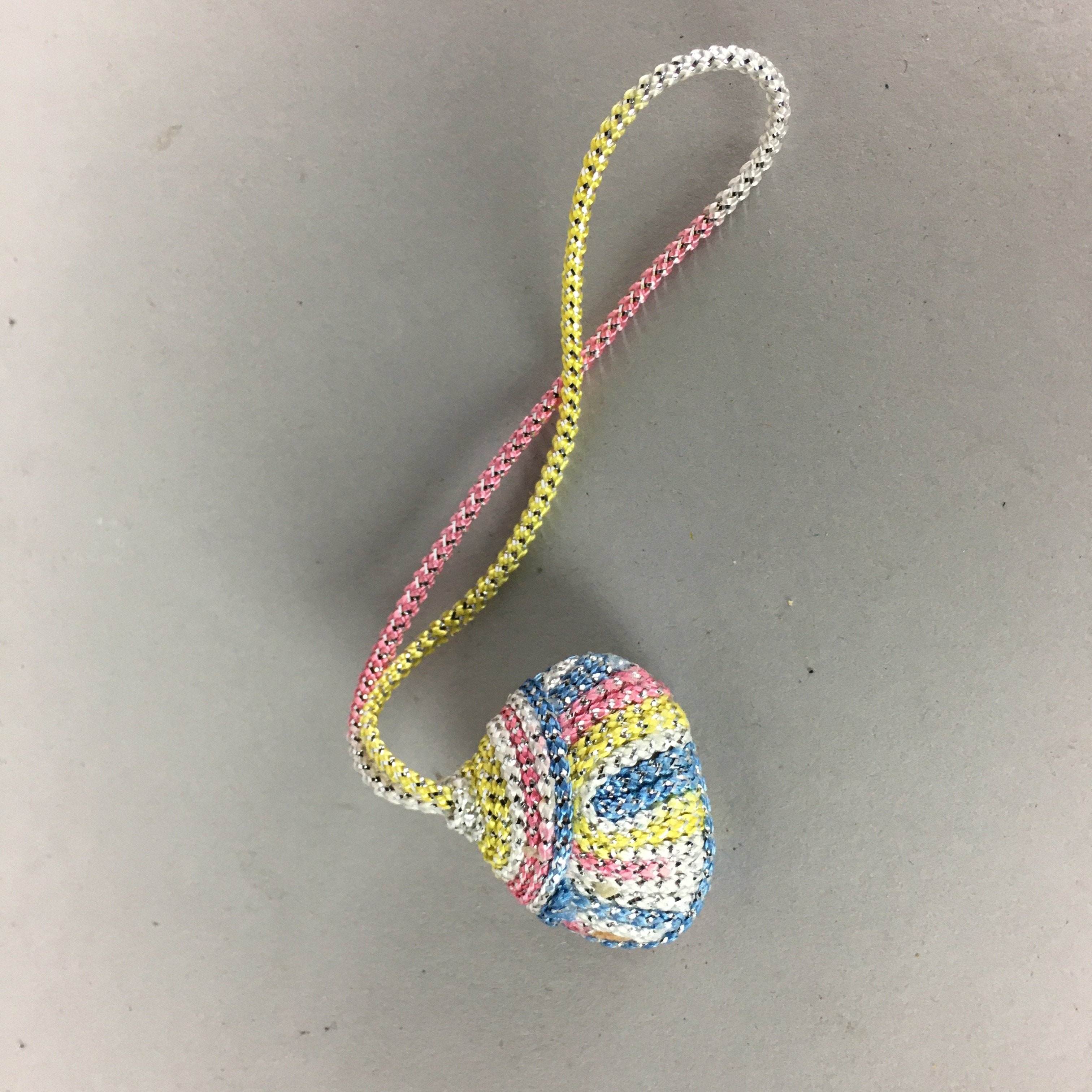 Japanese Silk Clam Shell Charm Kimono Cover Vtg Handmade Ornament JB10
