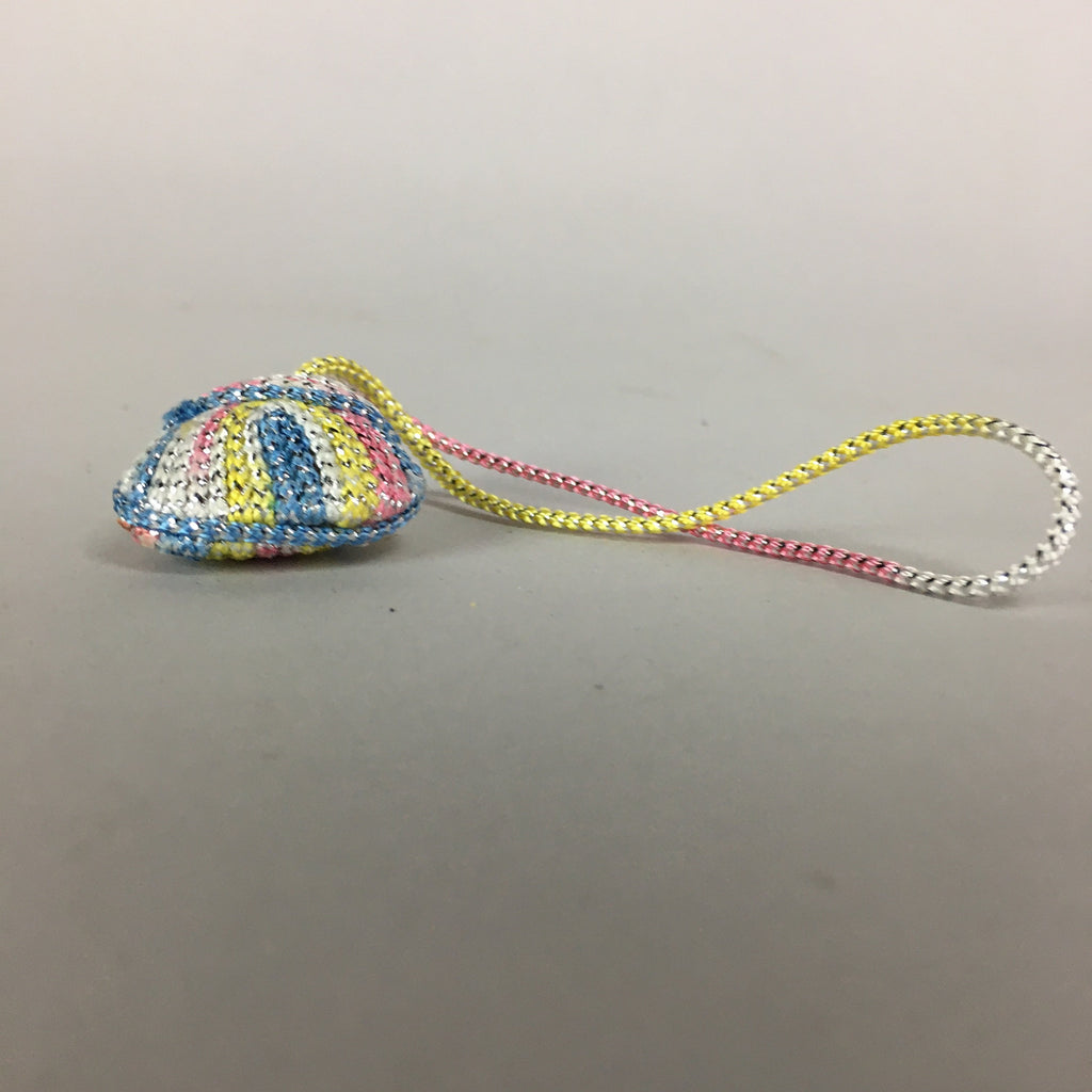 Japanese Silk Clam Shell Charm Kimono Cover Vtg Handmade Ornament JB10