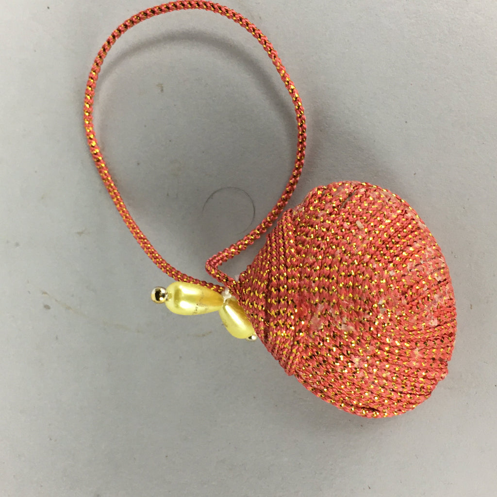 Japanese Silk Clam Shell Charm Kimono Cover Vtg Handmade Ornament JB13