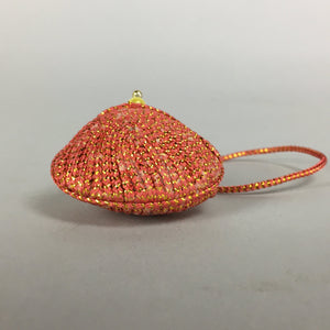 Japanese Silk Clam Shell Charm Kimono Cover Vtg Handmade Ornament JB13