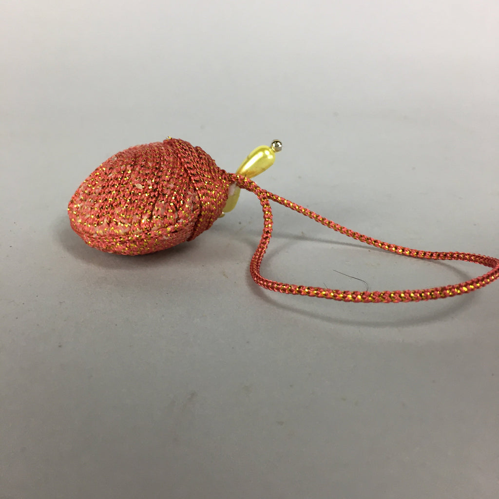 Japanese Silk Clam Shell Charm Kimono Cover Vtg Handmade Ornament JB13