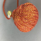 Japanese Silk Clam Shell Charm Kimono Cover Vtg Handmade Ornament JB15