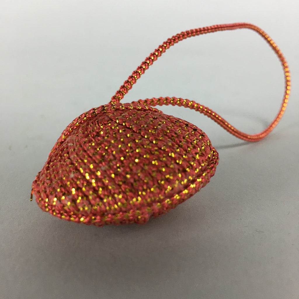 Japanese Silk Clam Shell Charm Kimono Cover Vtg Handmade Ornament JB15