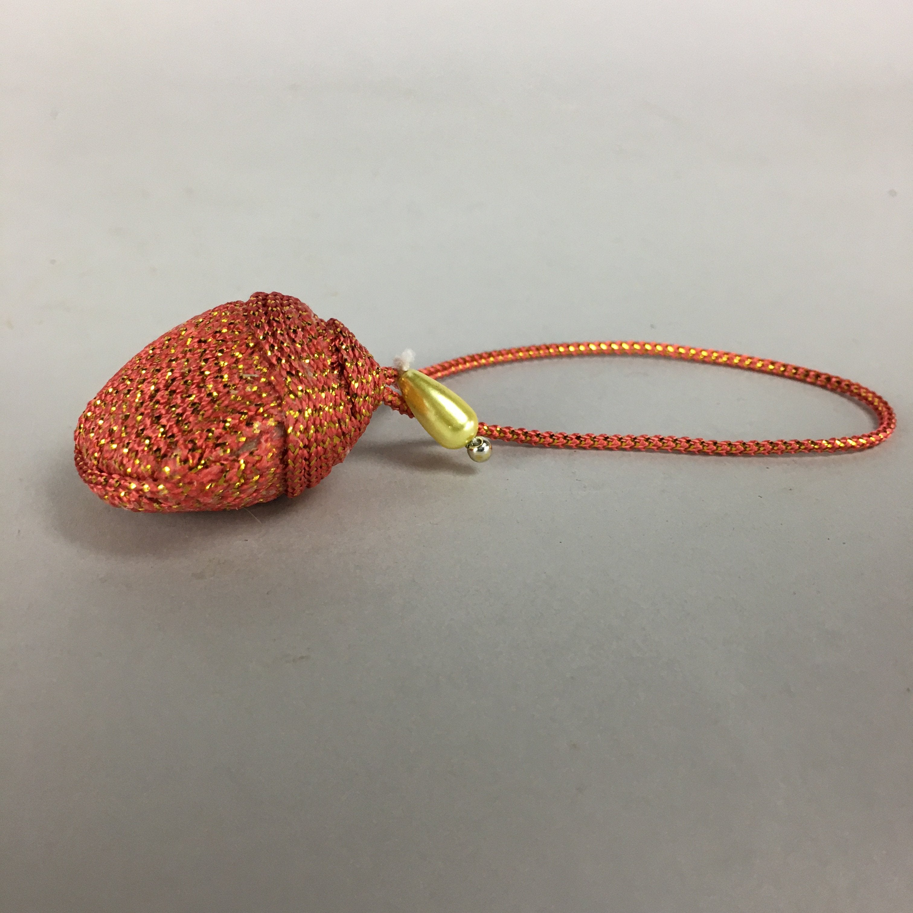 Japanese Silk Clam Shell Charm Kimono Cover Vtg Handmade Ornament JB15