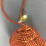 Japanese Silk Clam Shell Charm Kimono Cover Vtg Handmade Ornament JB15