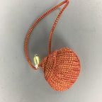 Japanese Silk Clam Shell Charm Kimono Cover Vtg Handmade Ornament JB15