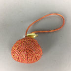 Japanese Silk Clam Shell Charm Kimono Cover Vtg Handmade Ornament JB17