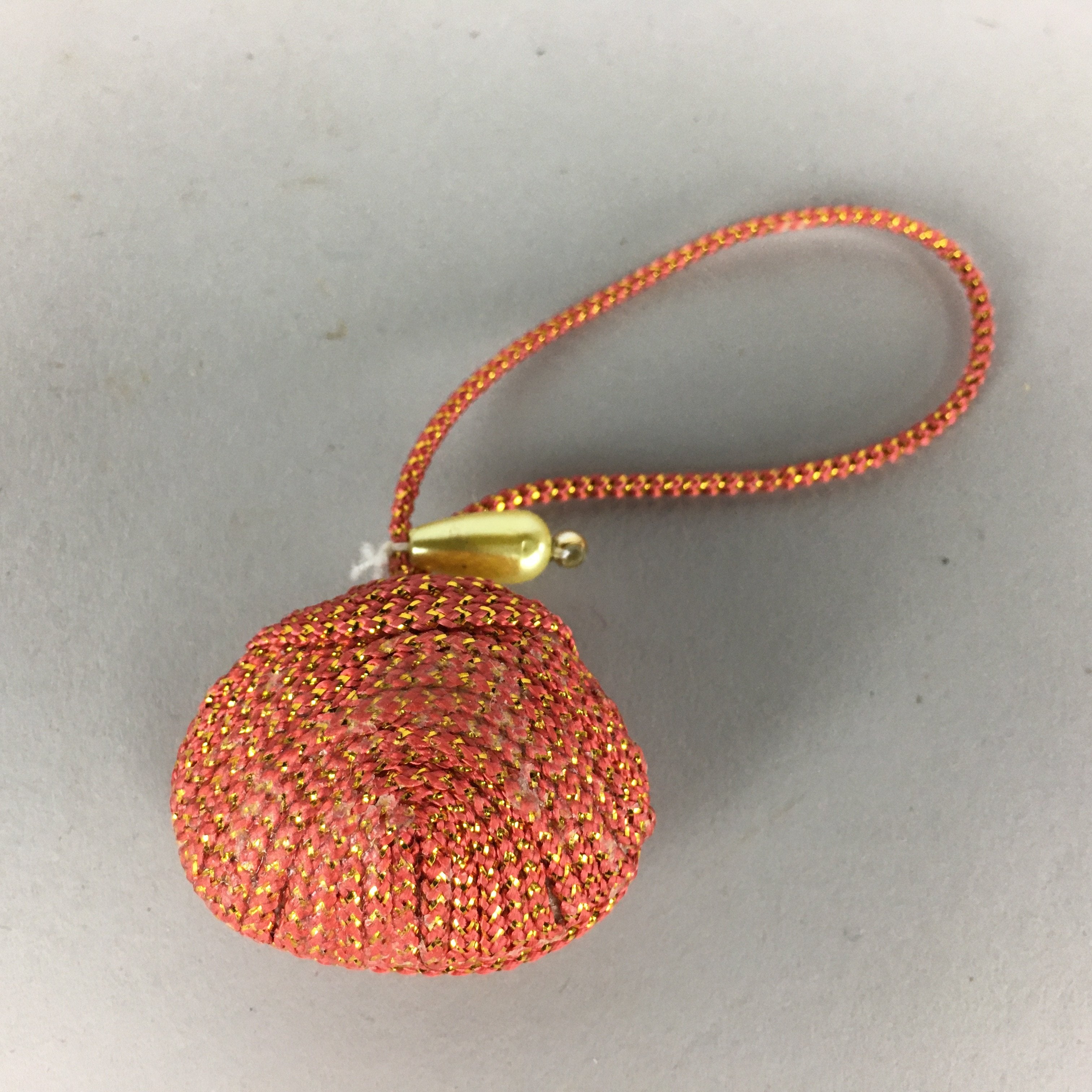 Japanese Silk Clam Shell Charm Kimono Cover Vtg Handmade Ornament JB17